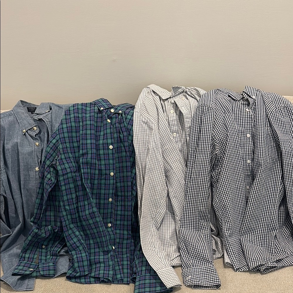 Men's Plaid and Gingham JCrew Shirt Collection Bundle